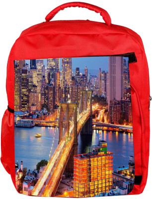 

Snoogg Eco Friendly Canvas Lightful Bridge Designer Backpack Rucksack School Travel Unisex Casual Canvas Bag Bookbag Satchel 5 L Backpack(Red)