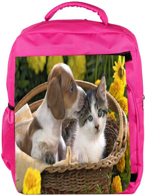 

Snoogg Eco Friendly Canvas Loving Puppy Designer Backpack Rucksack School Travel Unisex Casual Canvas Bag Bookbag Satchel 5 L Backpack(Pink)