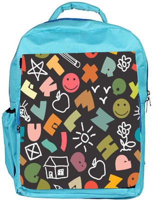 

Snoogg Eco Friendly Canvas Colorful Alphabets Designer Backpack Rucksack School Travel Unisex Casual Canvas Bag Bookbag Satchel 5 L Backpack(Blue)