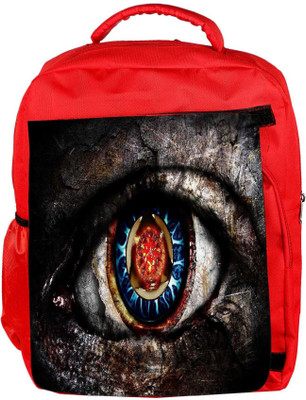 

Snoogg Eco Friendly Canvas Dangerous Eyes Designer Backpack Rucksack School Travel Unisex Casual Canvas Bag Bookbag Satchel 5 L Backpack(Red)