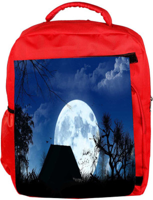 

Snoogg Eco Friendly Canvas White Moon Designer Backpack Rucksack School Travel Unisex Casual Canvas Bag Bookbag Satchel 5 L Backpack(Red)