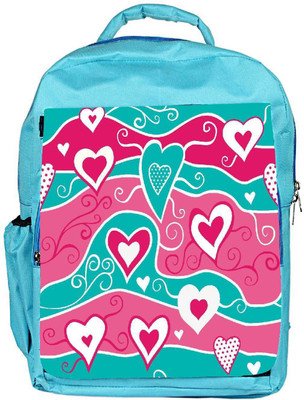 

Snoogg Eco Friendly Canvas Wavy Hearts Pattern Designer Backpack Rucksack School Travel Unisex Casual Canvas Bag Bookbag Satchel 5 L Backpack(Blue)