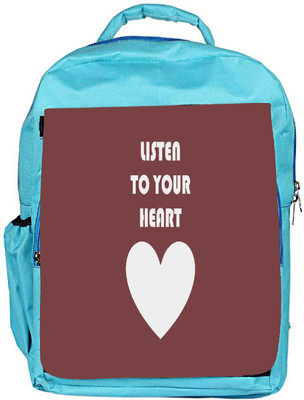 

Snoogg Eco Friendly Canvas Listen To Your Heart Designer Backpack Rucksack School Travel Unisex Casual Canvas Bag Bookbag Satchel 5 L Backpack(Blue)