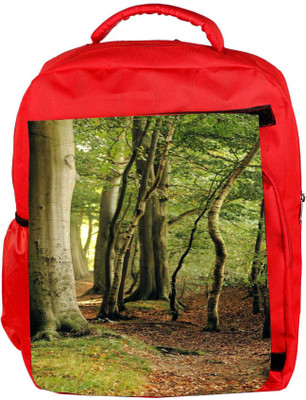 

Snoogg Eco Friendly Canvas Beach Forest Trees Green Nature Designer Backpack Rucksack School Travel Unisex Casual Canvas Bag Bookbag Satchel 5 L Backpack(Red)