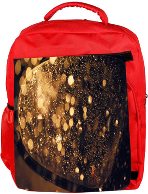 

Snoogg Eco Friendly Canvas Rain Mirrors Water Drops Designer Backpack Rucksack School Travel Unisex Casual Canvas Bag Bookbag Satchel 5 L Backpack(Red)