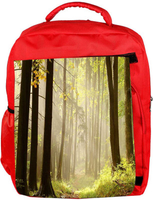 

Snoogg Eco Friendly Canvas Sunny Furest Designer Backpack Rucksack School Travel Unisex Casual Canvas Bag Bookbag Satchel 5 L Backpack(Red)