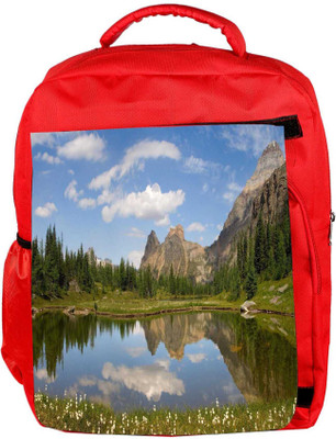 

Snoogg Eco Friendly Canvas Small White Flowers Designer Backpack Rucksack School Travel Unisex Casual Canvas Bag Bookbag Satchel 5 L Backpack(Red)