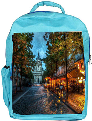 

Snoogg Eco Friendly Canvas Streets At Nite Designer Backpack Rucksack School Travel Unisex Casual Canvas Bag Bookbag Satchel 5 L Backpack(Blue)