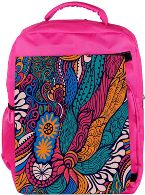 

Snoogg Eco Friendly Canvas Vector Seamless Texture With Abstract Flowers Endless Background Ethnic Sea Backpack Rucksack School Travel Unisex Casual Canvas Bag Bookbag Satchel 5 L Backpack(Pink)