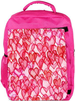 

Snoogg Eco Friendly Canvas Red Hearts Designer Backpack Rucksack School Travel Unisex Casual Canvas Bag Bookbag Satchel 5 L Backpack(Pink)