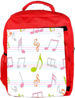 

Snoogg Eco Friendly Canvas Colorful Music Strings Designer Backpack Rucksack School Travel Unisex Casual Canvas Bag Bookbag Satchel 5 L Backpack(Red)