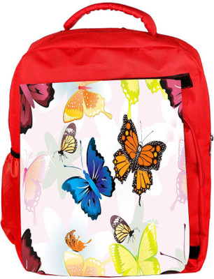 

Snoogg Eco Friendly Canvas Blue And Orange Butterfly Designer Backpack Rucksack School Travel Unisex Casual Canvas Bag Bookbag Satchel 5 L Backpack(Red)