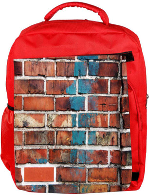 

Snoogg Eco Friendly Canvas Brick Wallpaper Designer Backpack Rucksack School Travel Unisex Casual Canvas Bag Bookbag Satchel 5 L Backpack(Red)