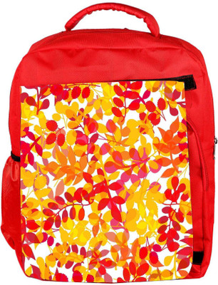 

Snoogg Eco Friendly Canvas Seamless Leaf Patternleaf Background Autumn Seamless Pattern Backpack Rucksack School Travel Unisex Casual Canvas Bag Bookbag Satchel 5 L Backpack(Red)