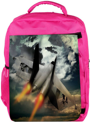 

Snoogg Eco Friendly Canvas Fighter Jet Backpack Rucksack School Travel Unisex Casual Canvas Bag Bookbag Satchel 5 L Backpack(Pink)