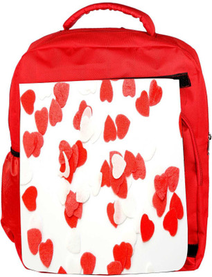 

Snoogg Eco Friendly Canvas Plenty Of Love Hearts Designer Backpack Rucksack School Travel Unisex Casual Canvas Bag Bookbag Satchel 5 L Backpack(Red)