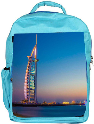 

Snoogg Eco Friendly Canvas Abstract Building Designer Backpack Rucksack School Travel Unisex Casual Canvas Bag Bookbag Satchel 5 L Backpack(Blue)