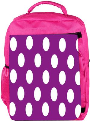 

Snoogg Eco Friendly Canvas Purple Polka Dot Backpack Rucksack School Travel Unisex Casual Canvas Bag Bookbag Satchel 5 L Backpack(Pink)