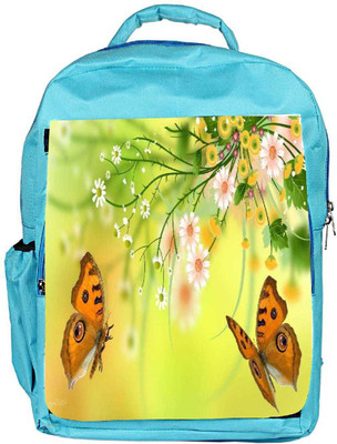 

Snoogg Eco Friendly Canvas Butterfly Around The Summer 2601 Backpack Rucksack School Travel Unisex Casual Canvas Bag Bookbag Satchel 5 L Backpack(Blue)
