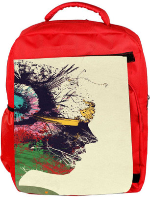

Snoogg Eco Friendly Canvas Artist Portrait Designer Backpack Rucksack School Travel Unisex Casual Canvas Bag Bookbag Satchel 5 L Backpack(Red)