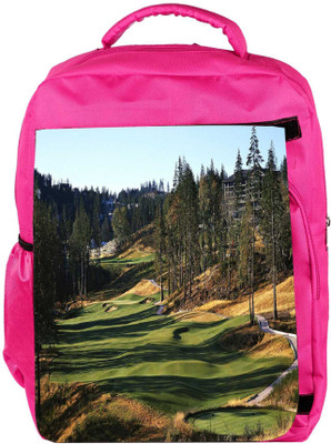 

Snoogg Eco Friendly Canvas Small Pathway In Golf Park Designer Backpack Rucksack School Travel Unisex Casual Canvas Bag Bookbag Satchel 5 L Backpack(Pink)