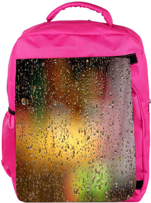 

Snoogg Eco Friendly Canvas Colorful Water Drops Designer Backpack Rucksack School Travel Unisex Casual Canvas Bag Bookbag Satchel 5 L Backpack(Pink)