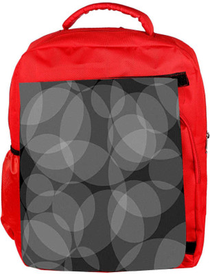 

Snoogg Eco Friendly Canvas Grey Circles Black Pattern Designer Backpack Rucksack School Travel Unisex Casual Canvas Bag Bookbag Satchel 5 L Backpack(Red)