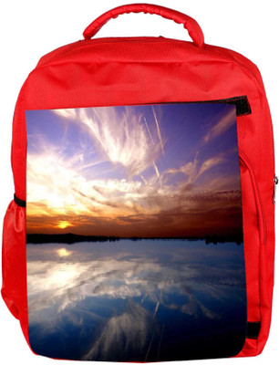 

Snoogg Eco Friendly Canvas Abstract Evening View Designer Backpack Rucksack School Travel Unisex Casual Canvas Bag Bookbag Satchel 5 L Backpack(Red)