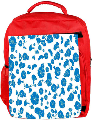 

Snoogg Eco Friendly Canvas Blue Floral Designer Backpack Rucksack School Travel Unisex Casual Canvas Bag Bookbag Satchel 5 L Backpack(Red)