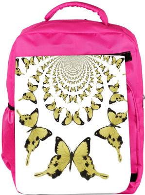 

Snoogg Eco Friendly Canvas Kaleidoscopic Butterflies Backpack Rucksack School Travel Unisex Casual Canvas Bag Bookbag Satchel 5 L Backpack(Pink)