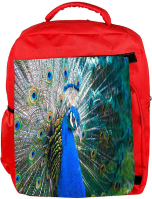 

Snoogg Eco Friendly Canvas Peacock Side View Backpack Rucksack School Travel Unisex Casual Canvas Bag Bookbag Satchel 5 L Backpack(Red)