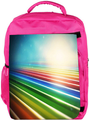 

Snoogg Eco Friendly Canvas Sunrise On Strips Designer Backpack Rucksack School Travel Unisex Casual Canvas Bag Bookbag Satchel 5 L Backpack(Pink)