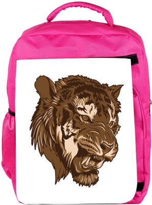 

Snoogg Eco Friendly Canvas Vector Tiger Backpack Rucksack School Travel Unisex Casual Canvas Bag Bookbag Satchel 5 L Backpack(Pink)