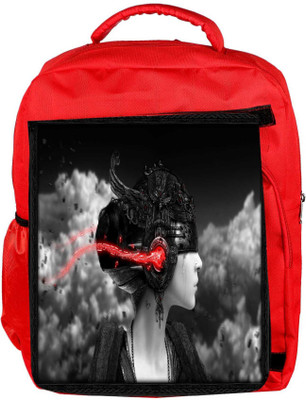 

Snoogg Eco Friendly Canvas Dark Women Designer Backpack Rucksack School Travel Unisex Casual Canvas Bag Bookbag Satchel 5 L Backpack(Red)