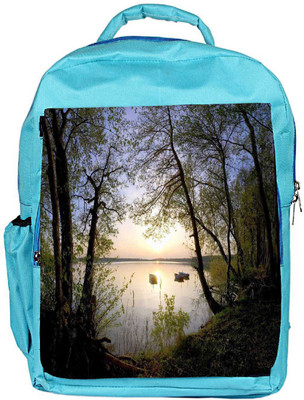 

Snoogg Eco Friendly Canvas Boats In River Designer Backpack Rucksack School Travel Unisex Casual Canvas Bag Bookbag Satchel 5 L Backpack(Blue)