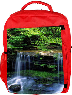 

Snoogg Eco Friendly Canvas Waterfall Scenerary Designer Backpack Rucksack School Travel Unisex Casual Canvas Bag Bookbag Satchel 5 L Backpack(Red)