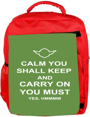 

Snoogg Eco Friendly Canvas Keep Calm And Carry On Backpack Rucksack School Travel Unisex Casual Canvas Bag Bookbag Satchel 5 L Backpack(Red)