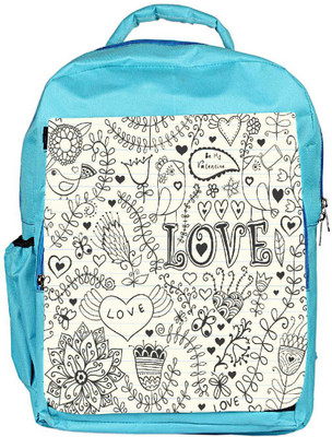 

Snoogg Eco Friendly Canvas Love Birds White Pattern Designer Backpack Rucksack School Travel Unisex Casual Canvas Bag Bookbag Satchel 5 L Backpack(Blue)
