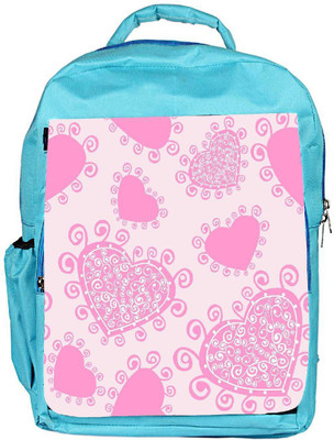 

Snoogg Eco Friendly Canvas Pink Heart White Pattern Designer Backpack Rucksack School Travel Unisex Casual Canvas Bag Bookbag Satchel 5 L Backpack(Blue)