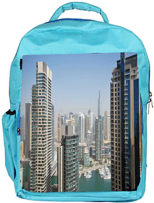 

Snoogg Eco Friendly Canvas Tall Buildings Designer Backpack Rucksack School Travel Unisex Casual Canvas Bag Bookbag Satchel 5 L Backpack(Blue)