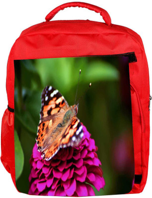 

Snoogg Eco Friendly Canvas Butterfly In Pink Flower Designer Backpack Rucksack School Travel Unisex Casual Canvas Bag Bookbag Satchel 5 L Backpack(Red)