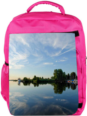 

Snoogg Eco Friendly Canvas Trees And River Designer Backpack Rucksack School Travel Unisex Casual Canvas Bag Bookbag Satchel 5 L Backpack(Pink)