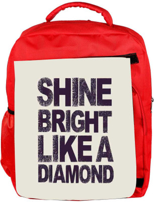 

Snoogg Eco Friendly Canvas Shine Bright Like A Diamond 2869 Backpack Rucksack School Travel Unisex Casual Canvas Bag Bookbag Satchel 5 L Backpack(Red)