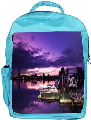 

Snoogg Eco Friendly Canvas Nite Sea View Designer Backpack Rucksack School Travel Unisex Casual Canvas Bag Bookbag Satchel 5 L Backpack(Blue)