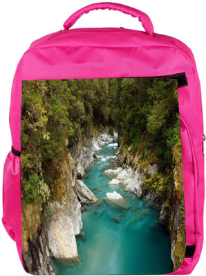 

Snoogg Eco Friendly Canvas Blue Water And White Rocks Designer Backpack Rucksack School Travel Unisex Casual Canvas Bag Bookbag Satchel 5 L Backpack(Pink)