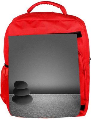 

Snoogg Eco Friendly Canvas Black Zen Stones Background Backpack Rucksack School Travel Unisex Casual Canvas Bag Bookbag Satchel 5 L Backpack(Red)