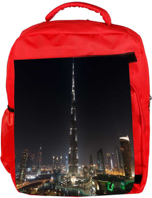 

Snoogg Eco Friendly Canvas Tallest Building In The World Designer Backpack Rucksack School Travel Unisex Casual Canvas Bag Bookbag Satchel 5 L Backpack(Red)