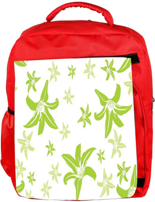 

Snoogg Eco Friendly Canvas Green Petals Designer Backpack Rucksack School Travel Unisex Casual Canvas Bag Bookbag Satchel 5 L Backpack(Red)