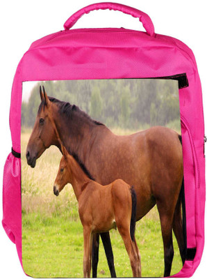 

Snoogg Eco Friendly Canvas Baby Horse Designer Backpack Rucksack School Travel Unisex Casual Canvas Bag Bookbag Satchel 5 L Backpack(Pink)