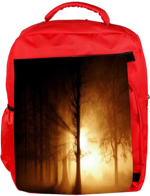 

Snoogg Eco Friendly Canvas Focus Sunlight On Trees Designer Backpack Rucksack School Travel Unisex Casual Canvas Bag Bookbag Satchel 5 L Backpack(Red)